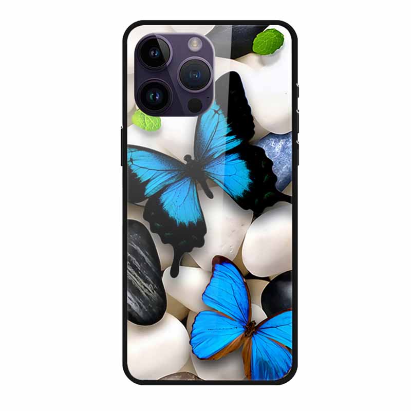 Glass Back Cover For iphone 16 Pro Max Phone Case Soft Bumper Hard Tempered Glass Case For iphone 15 Pro Max Case Funda Shell
