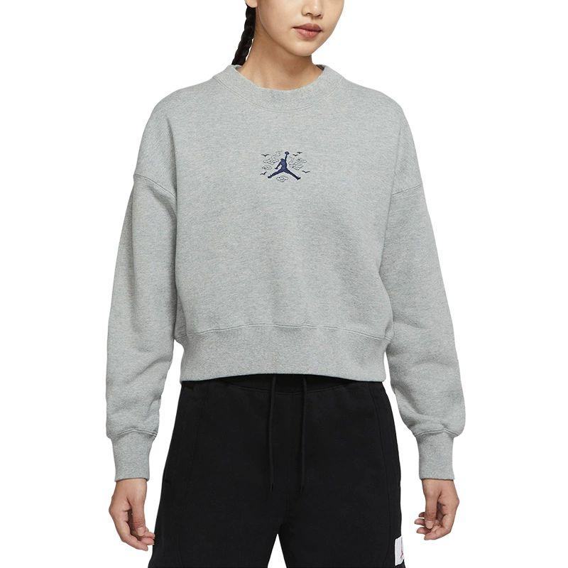 Jordan Sweatshirts Women's Gray Crew Neck Moderate Other DQ0864-063