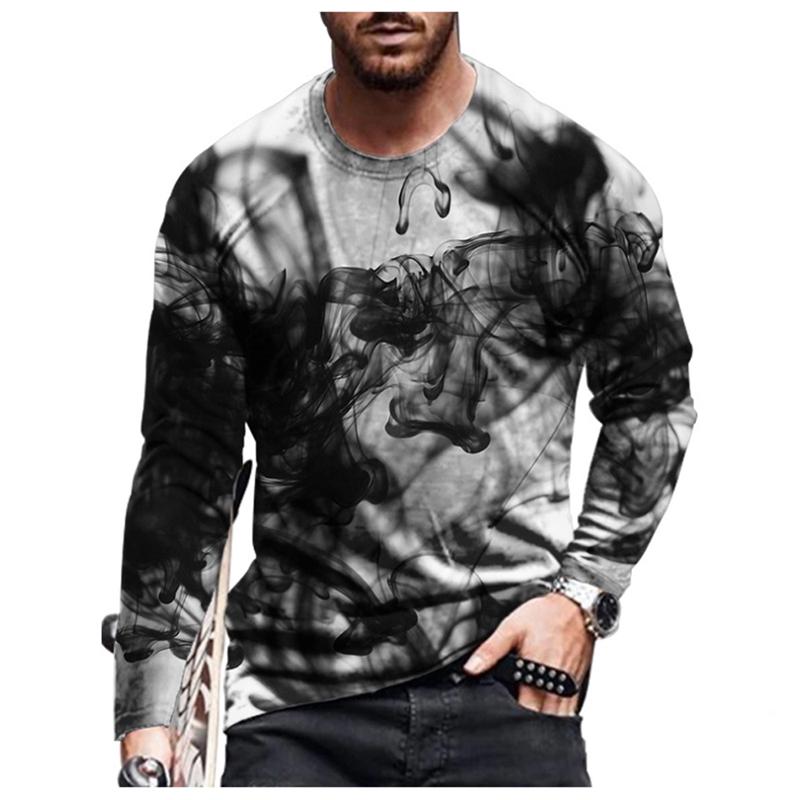New Men's Clothing Personalized 3d Printed T-shirt Personalized Outdoor Entertainment Men's Round Neck Long Sleeve T-shirts Tops