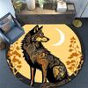 1pc Soft, Absorbent & Non Slip Wolf with Mysterious Patterns Round Rug Soft Circle Rug for Living Room & Bedroom Decor, Chair Mats, and Unfo