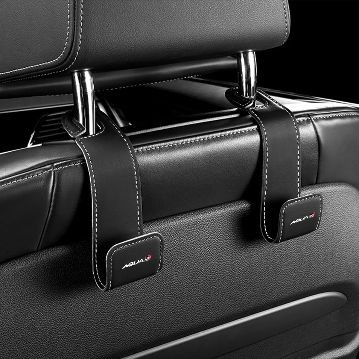 

Aqua GR Sport Compatible Headrest Hooks with AQUA GR SPORT PU Leather Car Luggage Compatible with the New Aqua GR Sport Car Seat Hidden Seat Interior чёрный