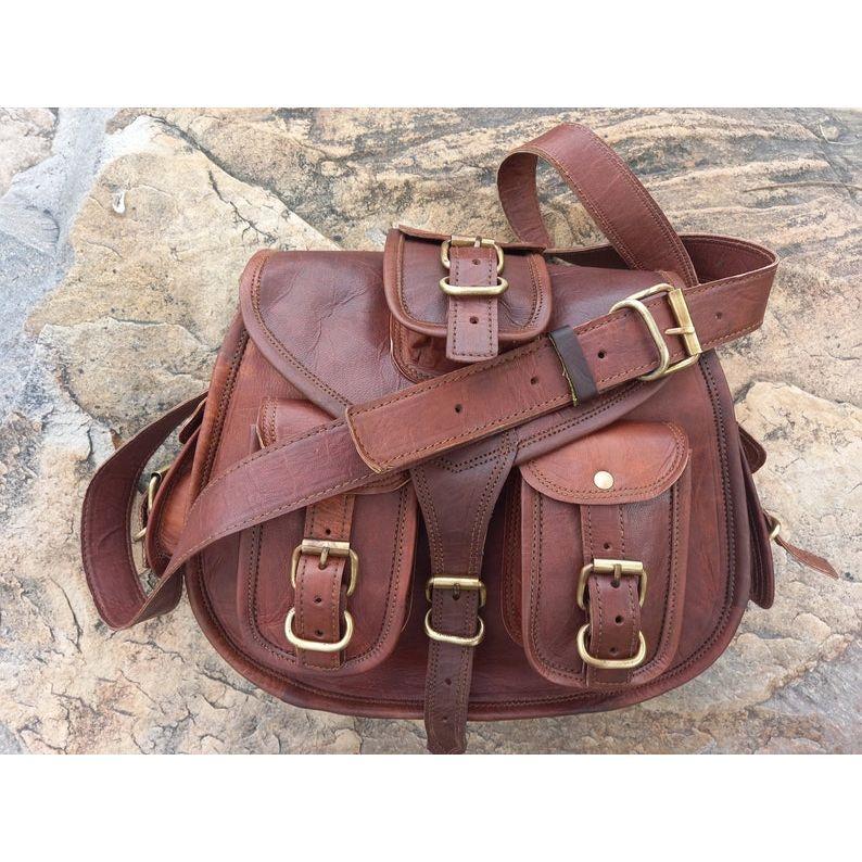 

Handmade Leather Crossbody Saddle Bag: Women s Shoulder Purse 13 x 10 x 4 in