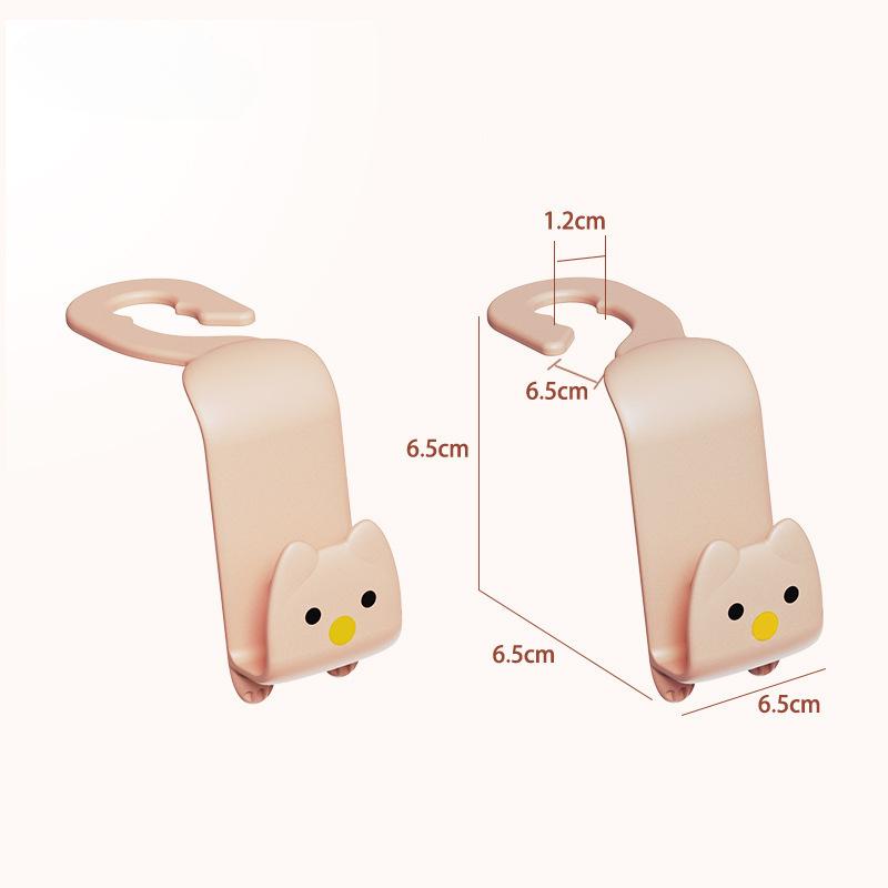 2Pcs Cartoon Car Hook Creative Car Seat Hanger Hook Organizer Stand Bags Clothes key Sundries Clip Auto Interior Accessories