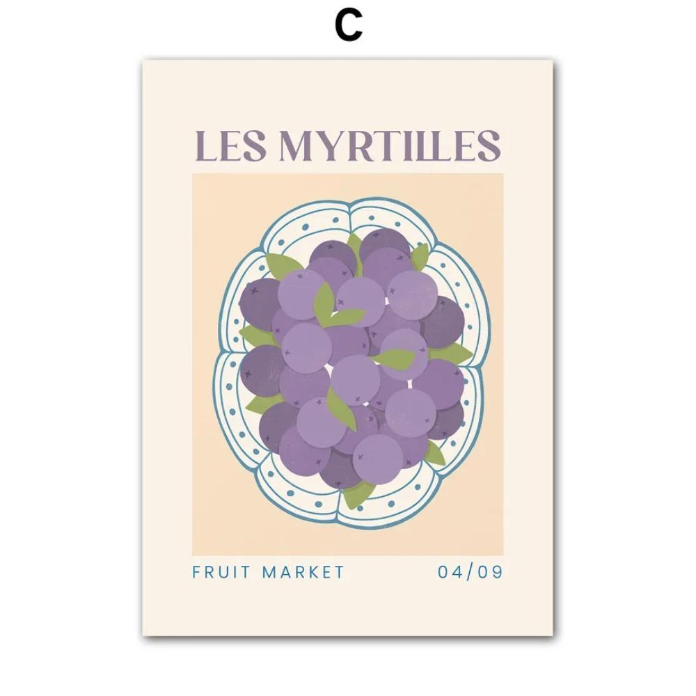 Fruit Market Lemon Grape Pineapple Watermelon Fig Wall Art Canvas Painting Nordic Posters and Prints Wall Pictures Kitchen Decor