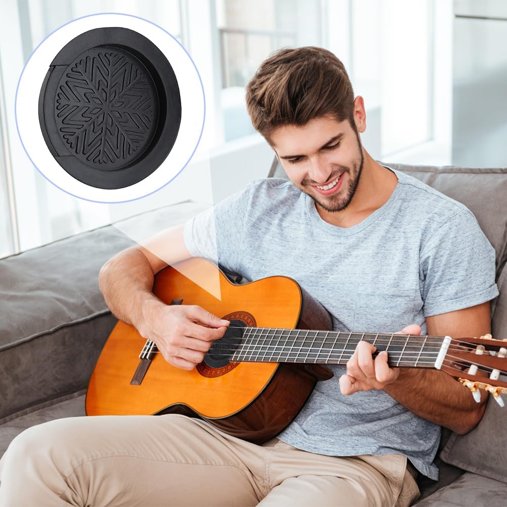 Guitar Soundhole Cover, Screeching Halt Sound Hole Rubber Feedback Eliminator Buster Classical Guitar Dust Cover Block Buffer Protector Accessories