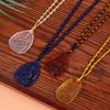 {Summer2} {Summer2} Blue White Gold And Yellow Crystal Carved Buddha Bodhisattva Pendant Necklace Jewelry Charm Aura Amulet Gift