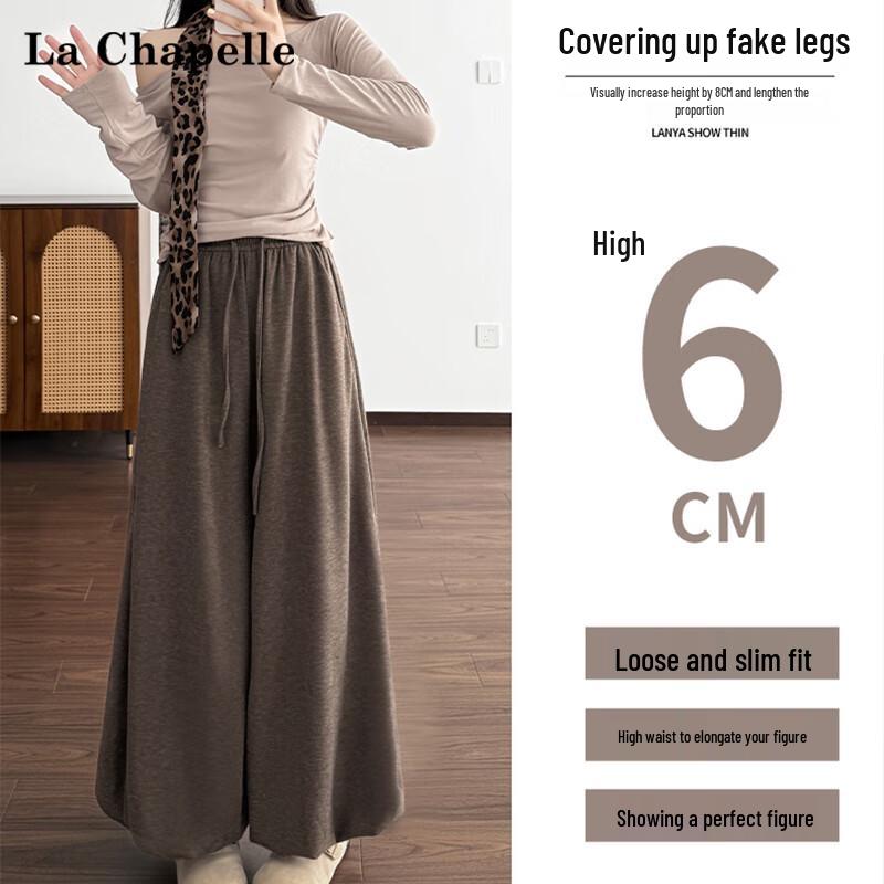 La Chapelle Women's High-Waist Drapey Wide-Leg Pants