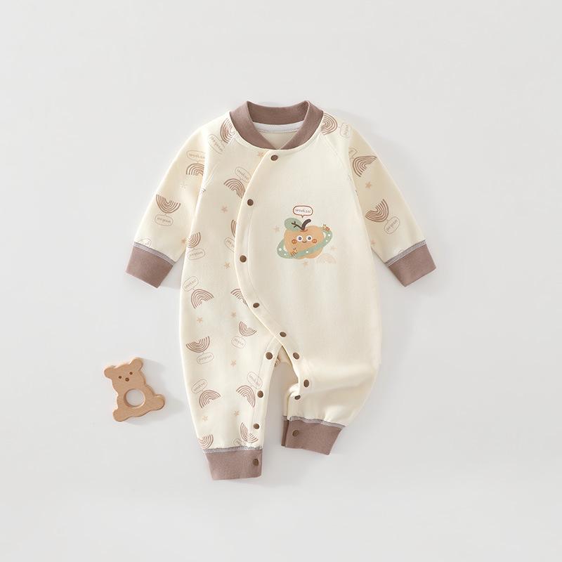 Spring & Autumn Baby Jumpsuit: A-Class Cotton Bodysuit for Newborns - Perfect for Crawling & Pajamas.