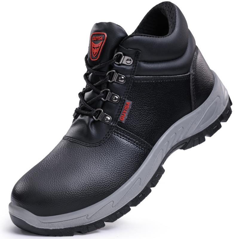 

высокие рабочие ботинки со стальным носком кожаные защитные ботинки для зимы водонепроницаемые рабочие ботинки мужские противоударные противопрокольные промышленные ботинки 37