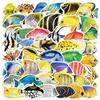 50Pcs Marine Fish Graffiti Stickers Marine Animals Cartoon Decal Diy Luggage Phone Guitar Scrapbook Waterproof Sticker Kid Toys