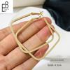 S925 Sterling Silver Simple 2026 New Style Square Hoop Earrings Exaggerated Large Earrings European and American Style Ear Studs