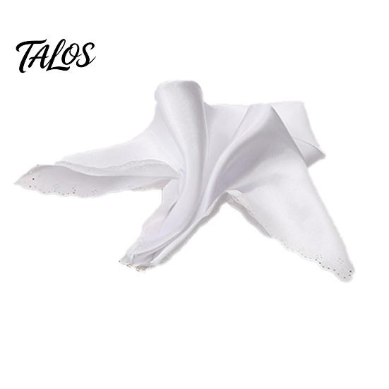 Luxury Satin Table Linens Scalloped Napkin, Solid Color Glossy Cloth 17x17 Inch Elegant Dinner Napkins Reusable Silky Napkin for Weddings Parties