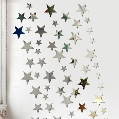 20Pcs Star Wall Sticker 3D Acrylic Mirror Wall Stickers Living Room Decoration Wall Decals For Kids Room Home Decor