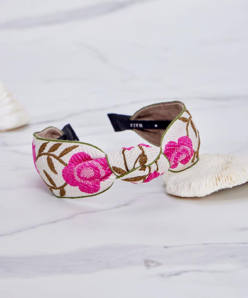 Maia Vine Rose Fluorescent Headband-Pink
