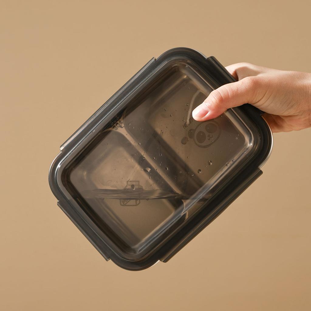 WORTHBUY 304 Stainless Steel Divided Bento Lunch Box Portable Leak-proof Food Container With Compartments For Students Kids