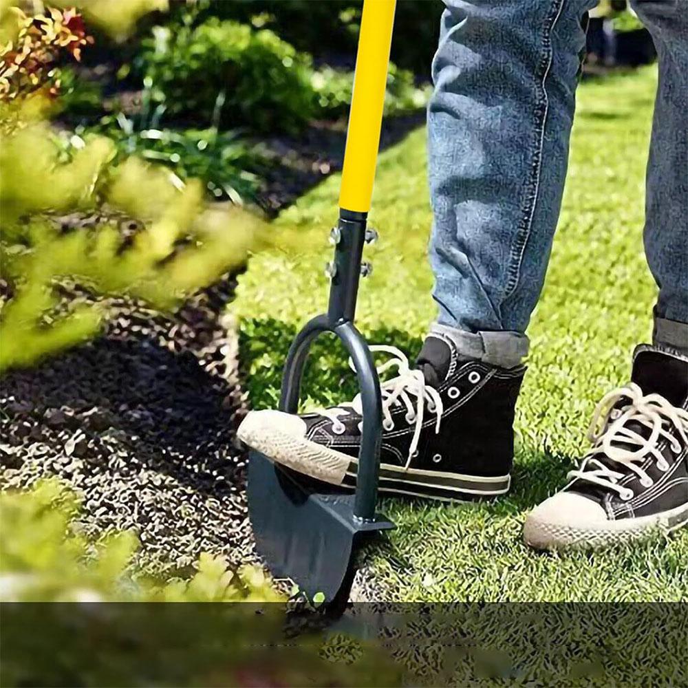 Half Moon Edger with Handle Manual Saw Tooth Step Edging Shovel for Grass Lawn Trimming Garden Or Si