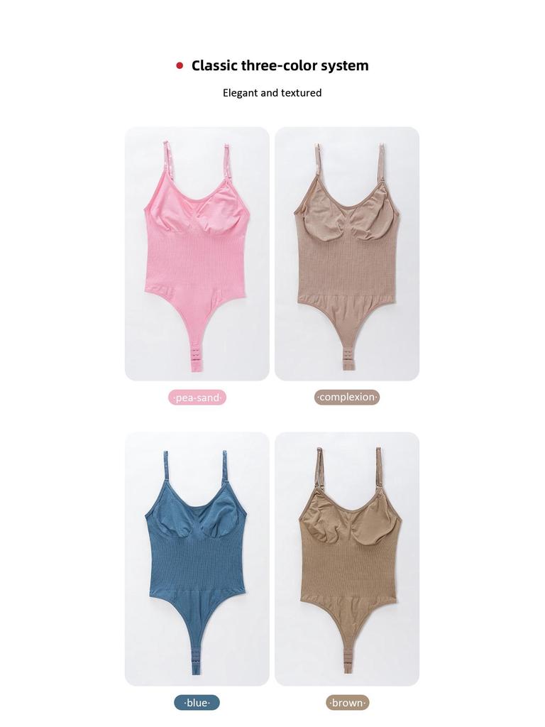 Damen Europäischer & Amerikanischer Verstellbarer Träger Bauchkontrolle Bodysuit String