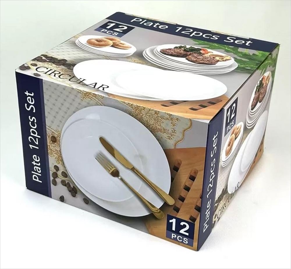 White dinnerware set for 12 pieces 4,