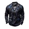 Men's Quick Dry Mesh Long Sleeve Golf Shirt Halloween Print