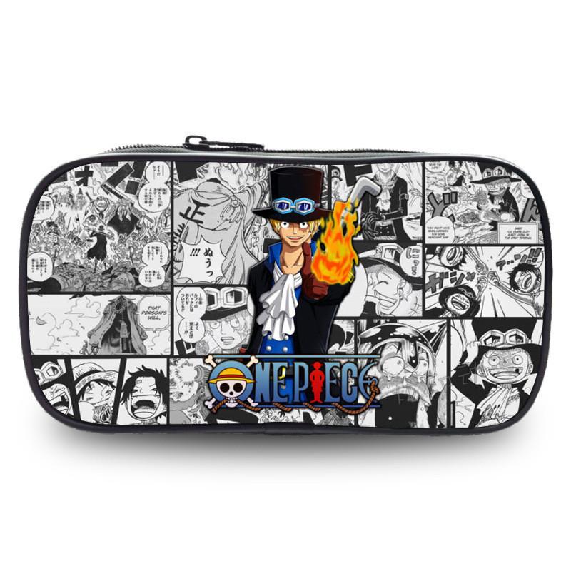 One Piece Luffy Anime Printed Single Layer Stationery Storage Pencil Bag For Students And Office Use