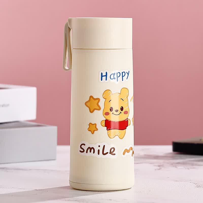 Cartoon Glass Water Bottle with Strap