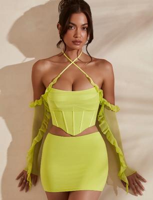 Oh Polly Minirok Glad Groen 38 0A3D3_A* T3A
