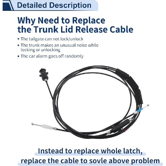 Trunk Lid Release Cable for Honda Accord 2006-2007 Fuel Filler Door Door Release Cable No.74880SDAA11