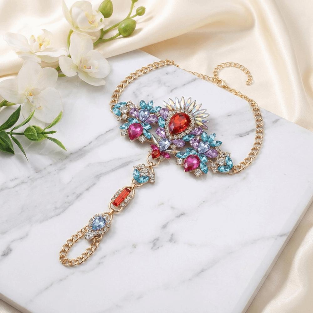 Sparkling Crystal Rhinestone Foot Chain Multi-layer Barefoot Chain Toe Ring Anklet Summer Wear