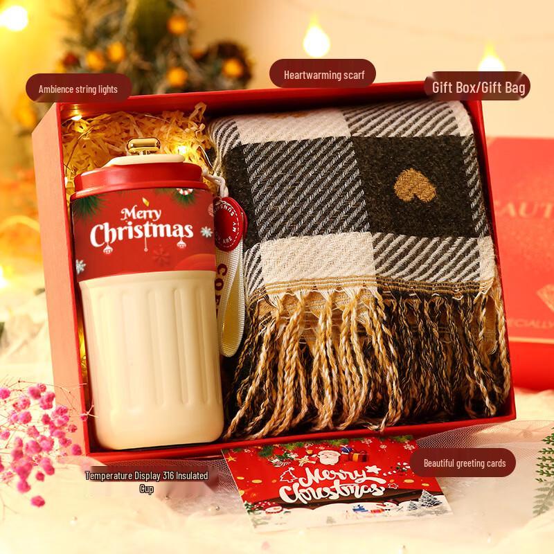 Christmas Gift Set: Thermos Cup & Scarf