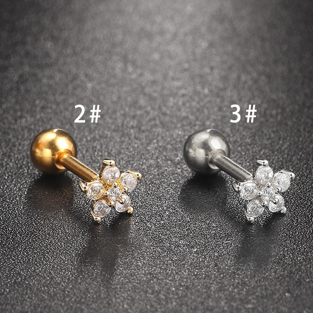 1ks Piercing do chrupavky Náušnice pro ženy Mini Zirkonový Květ Móda Piercing Helix Tragus Ušní Doplňky Šperky na tělo Dárek