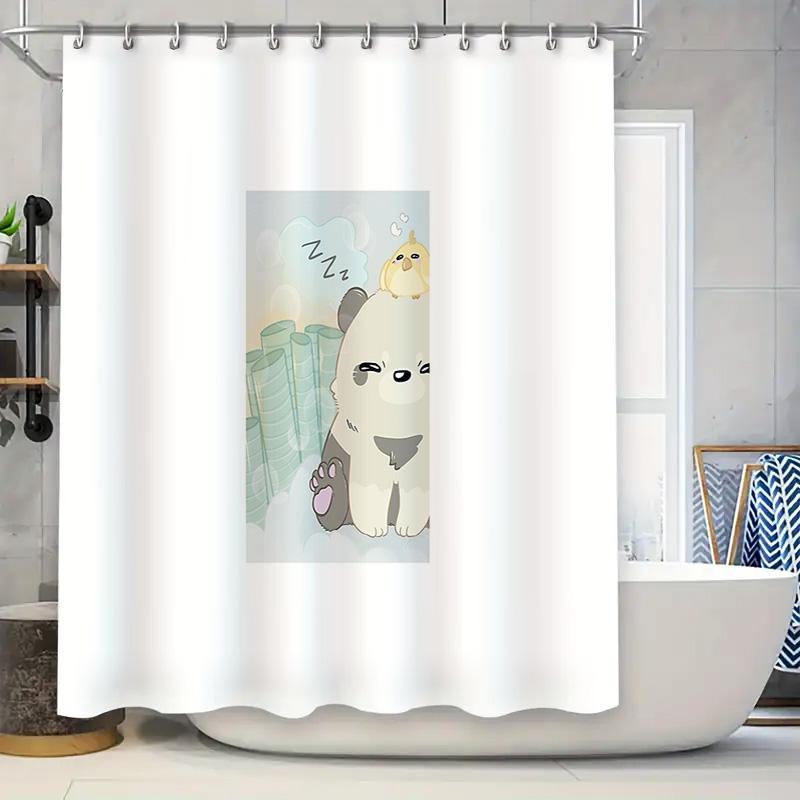 

Cute Panda Bathroom Shower Curtain Set Waterproof Forest Animal Decor Teen Boy Girl Shower Curtains Vintage Nature Backdrop W60H190(CM)-1 Pcs