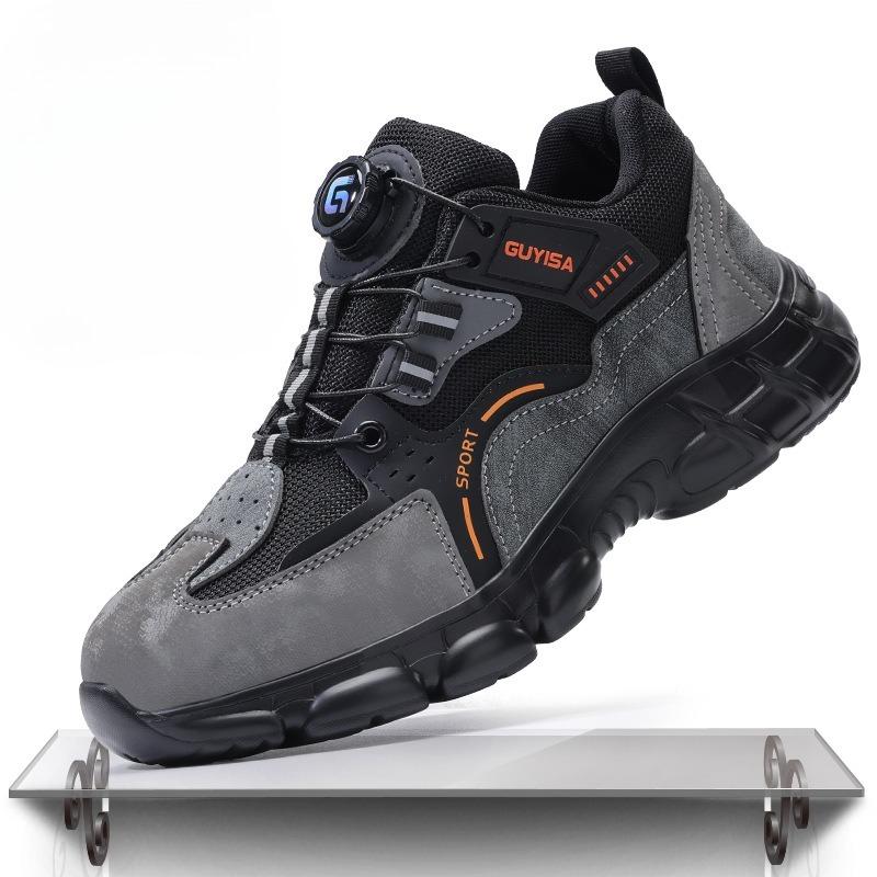 

Indestructible Safety Shoes for Men Steel Toe Anti-Puncture Men s Work Shoes Lightweight Slip Resistant Air Cushion Sneaker 46