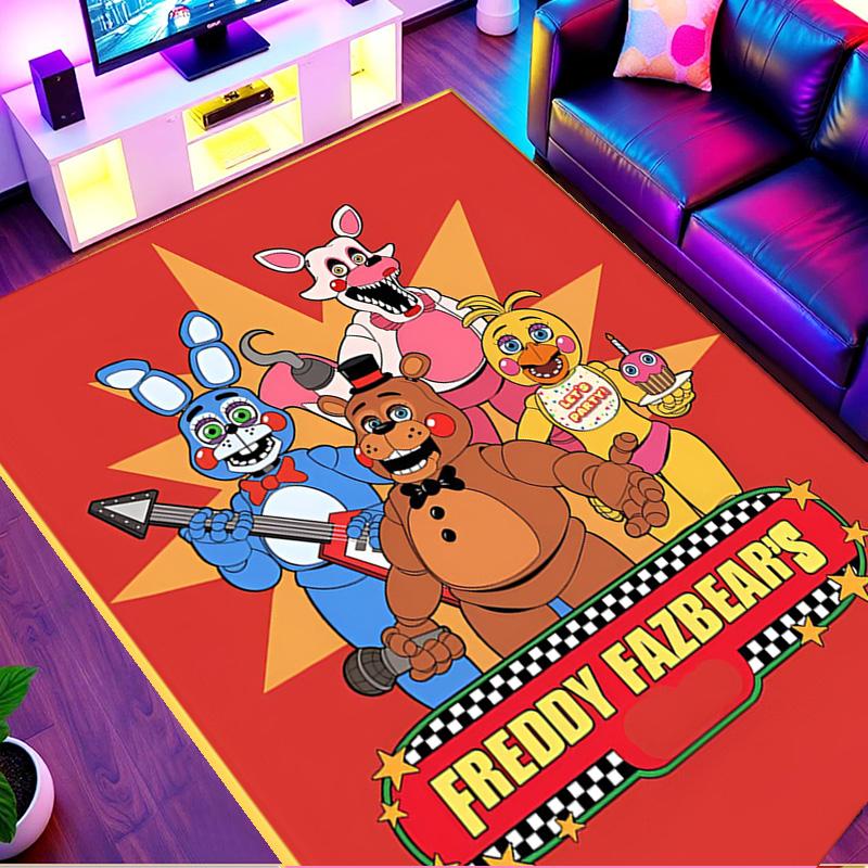 Tappeto Stampato Five Nights at Freddy's, Tappeto da Pavimento Lavabile, Per Ingresso, Stanza del Dormitorio, Lavanderia, Ufficio, Studio, Decorazione per la Casa, Regalo di Compleanno, Natale