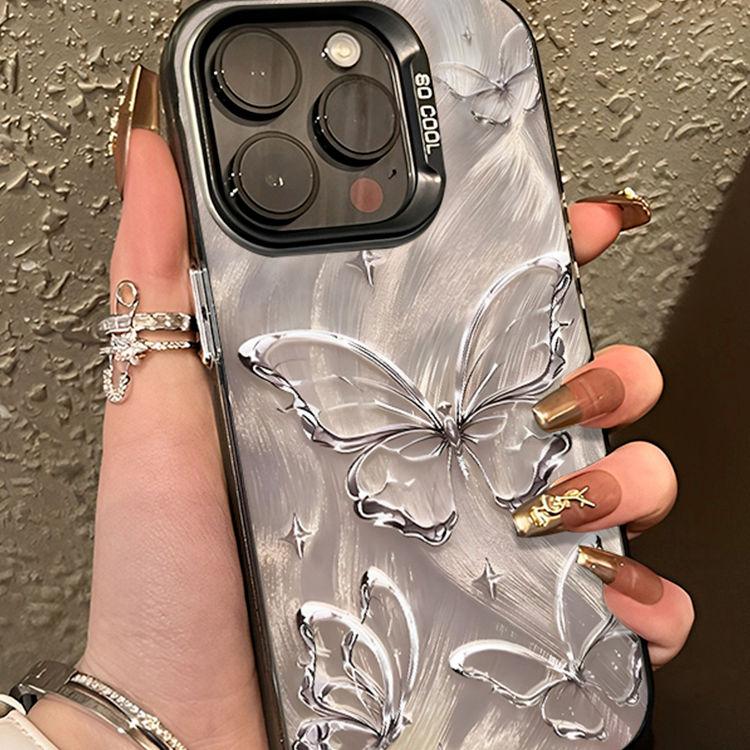 

Индивидуальный жесткий чехол с блестящим бабочкой для iPhone 15/15 Pro Max/15 Pro 14/13/12/11/XS Max, простой чехол на iPhone iPhone XR