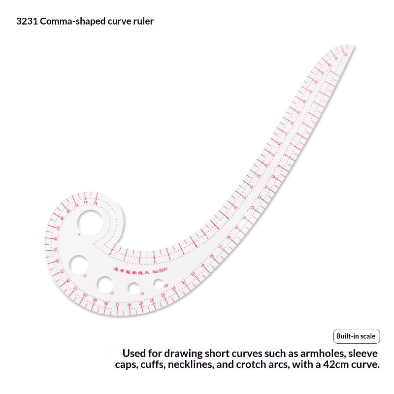 6-Piece French Curve Ruler Set - Flexible Tailoring Templates For Dressmaking, Pattern Drafting & Diy Sewing Projects