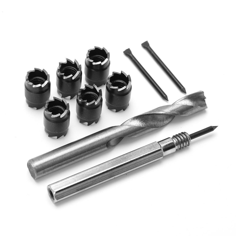 10Pcs 3/8" and 5/16" Sizes Spot Weld Cutter Set Hex Shank for Power Drill Rotary Spot Weld Cutter High Speed Steel (HSS)