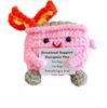 Cute Emotional Support Crochet Dumpster Fire Home Room Decor Funny Dumpster Handmade Knitting Doll Toy Ornament Christmas Gift