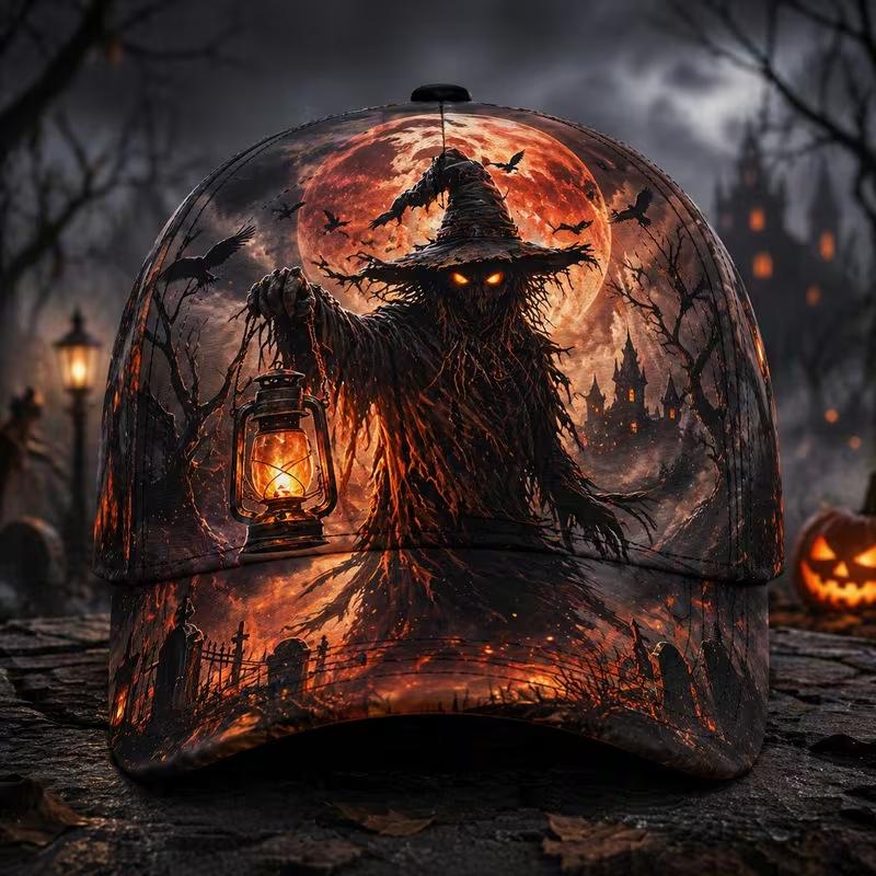 D Hot Sale Halloween Garden Morning Wear Baseball Cap Digital Printing Festival Celebration Pumpkin Cap