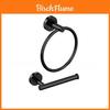 Modern Stainless Steel Towel Ring And Tissue Holder Set With Silver Finish For Bathroom Decor