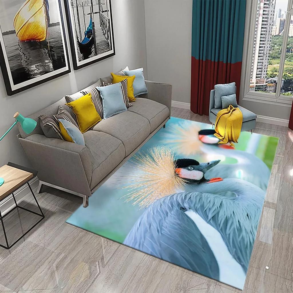 Lovely Red-Crowned Crane Carpet for Kitchen Bathroom Door Entrance Non-Skid Area Rug Living Dining Room Bedroom Decor Floor Rugs