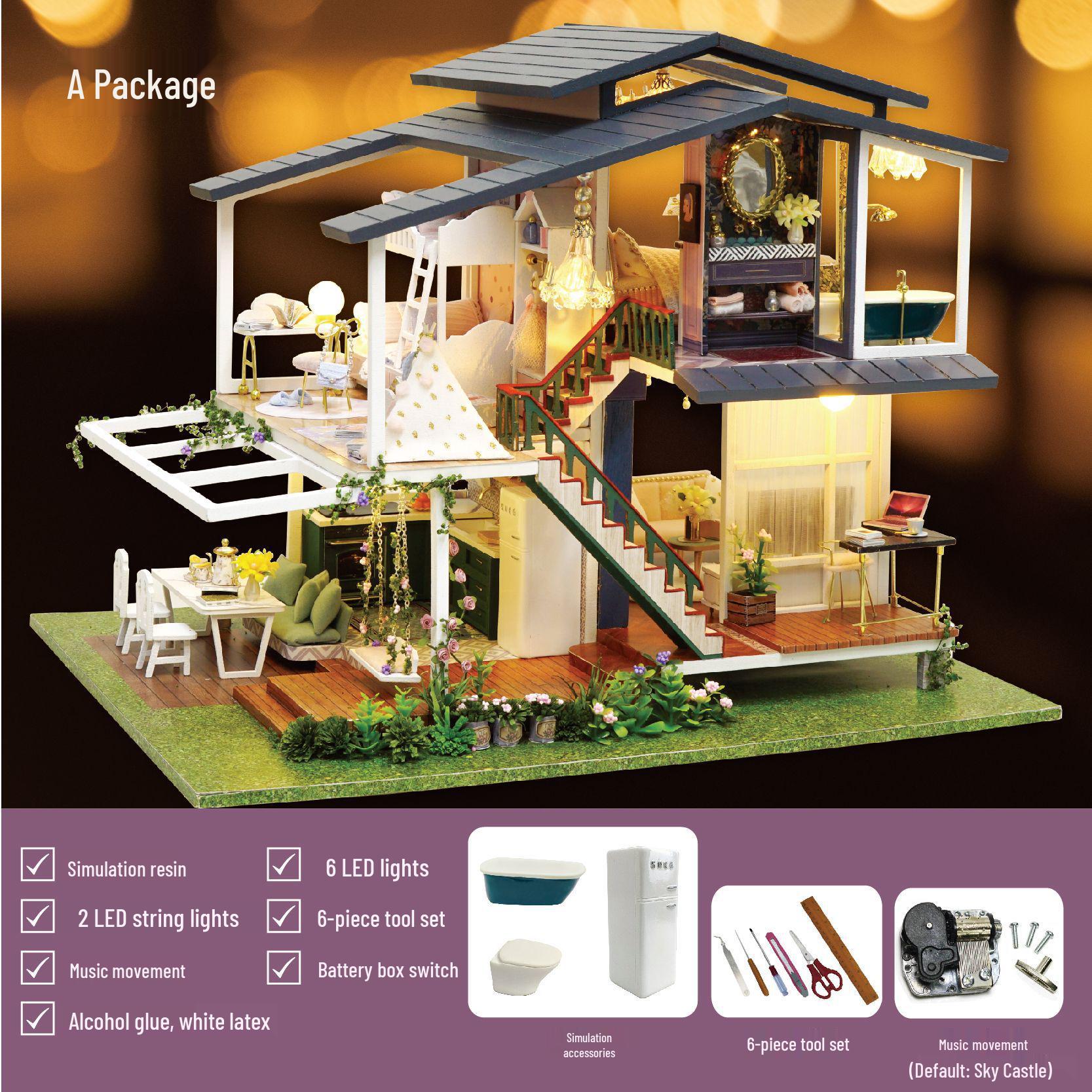 Monet Garden DIY Villa Model: Electric Educational Toy & Birthday Gift