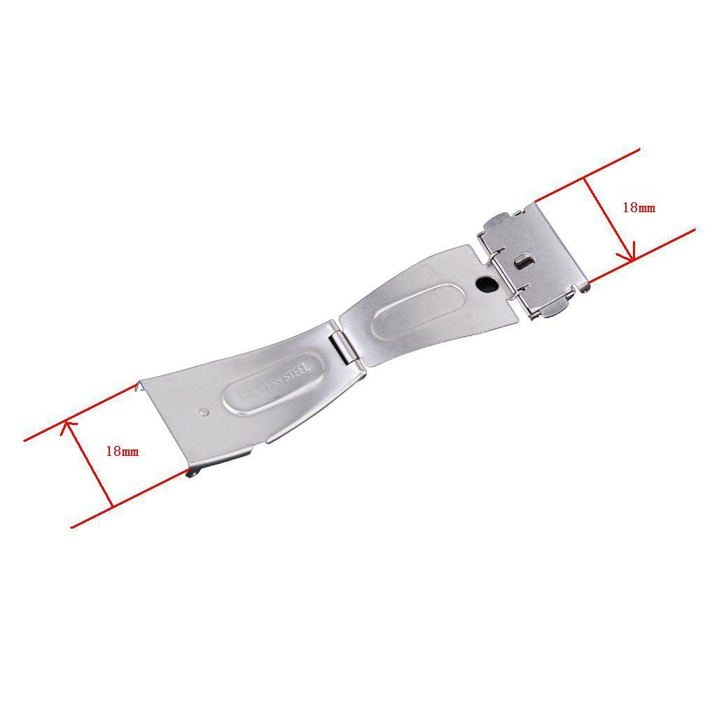 17mm Stainless Steel Double Deployment Clasp Buckle For Watch Band Strap