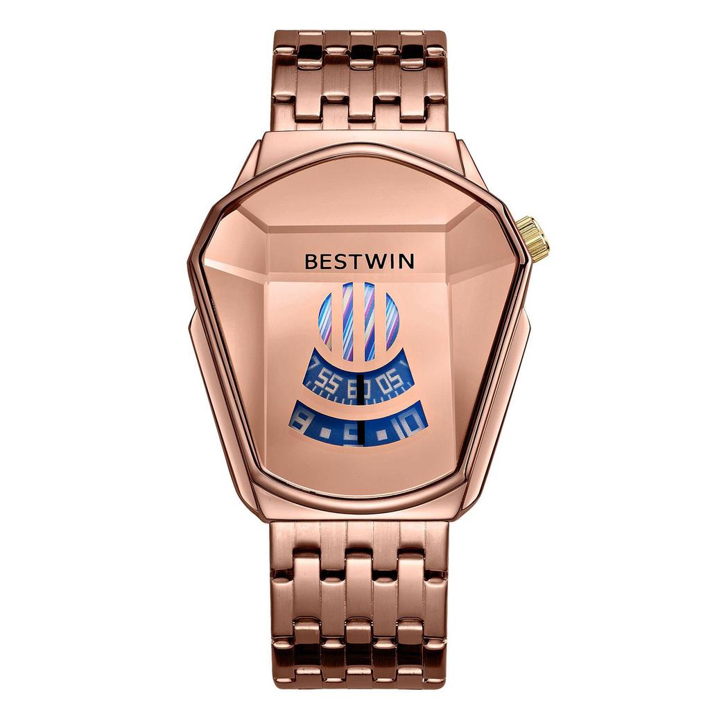 BESTWIN Diamond Alloy Quartz Watch for Men - Trendy Couple's Watch