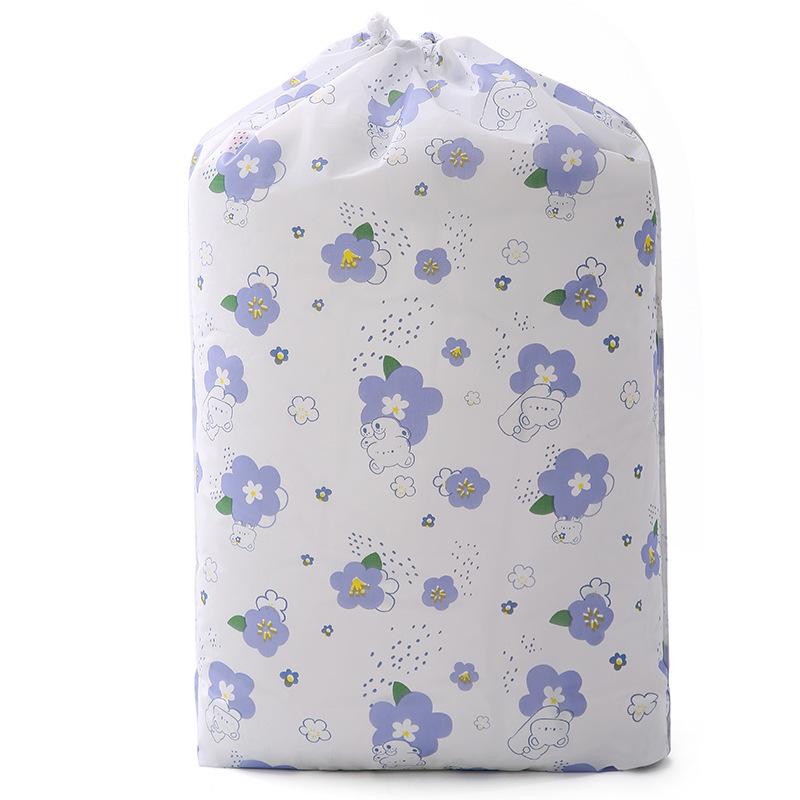 Large Capacity Duvet Storage Bag with Drawstring, Foldable, Dustproof, and Moistureproof for Clothes and Quilts