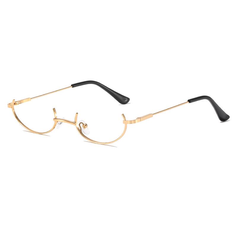 Wangdisin Damen Halbbrille, Japanischer Soft Girl Stil, Rahmen ohne Oberbügel, Anime-inspiriertes Metall-Brillendesign