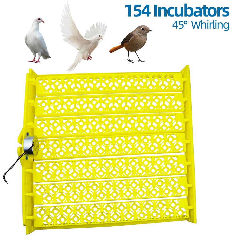 Small Bird Eggs Pigeon Quail Bird Automatic Incubator 154 Eggs Hatcher Turn Egg Tray for Bird Farm Poultry Hatching Device Motor