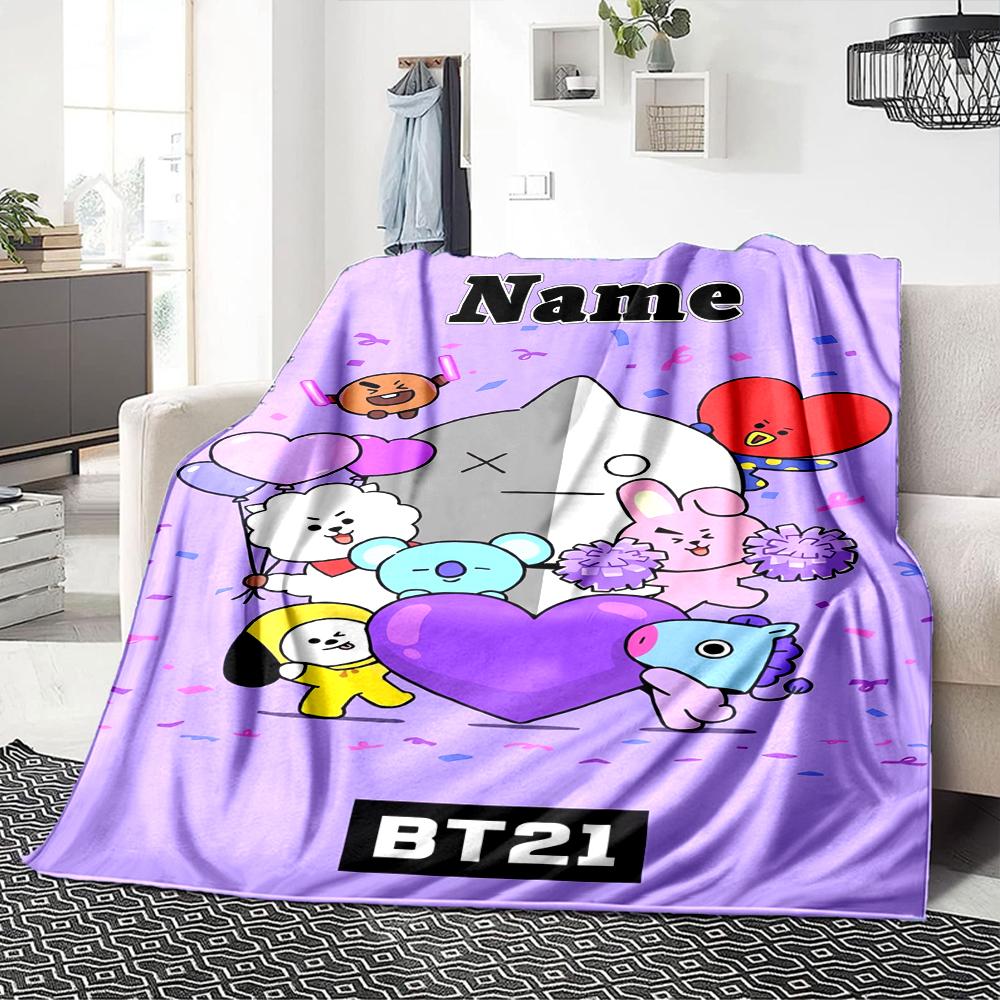 Custom Name Cute Cupcake Friends Party Blanket For Couch Bed Plush Cozy Fuzzy Blanket Super Soft Warm Blankets For Fall And Winter 091615