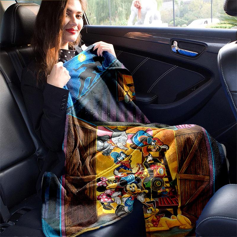 1pc, Mickey and Friends Home Decor Flannel Blanket Perfect Gift for Bedroom, Living Room, Travel, Camping, Car