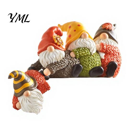 Solid Resin Character Ornaments Christmas Table Edge Sitter Figurine, Tug of War Hanging Decor, Snowman Santa Claus Gnome Shelf Sitters Corner