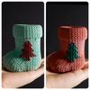 Christmas Knitted Stocking Candle Holder Silicone Mold Christmas Sock Decoration Ornament Resin Mold Handmade Xmas DIY Gift